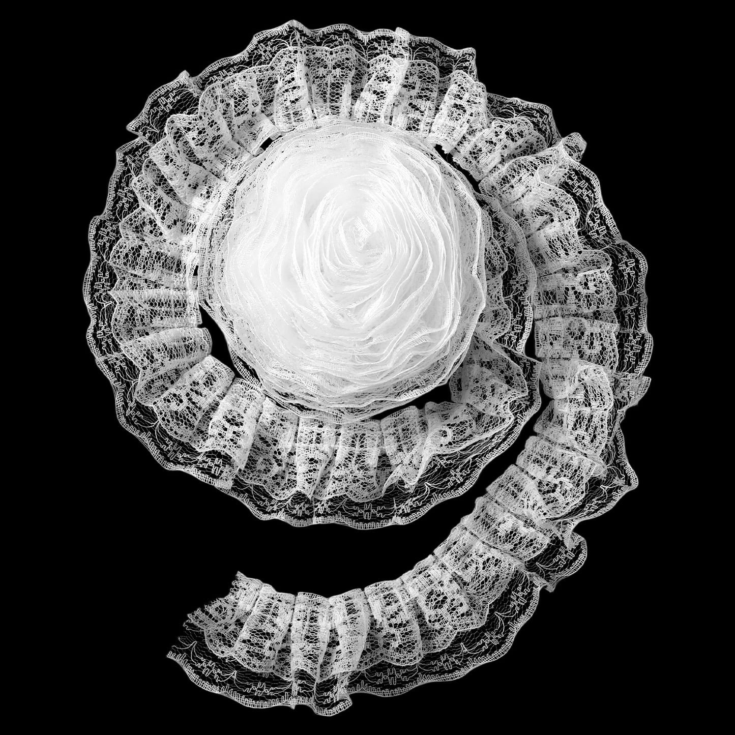 11 Yards White Lace Ruffle Trim Pleated Fabric Trimming Ruffle Sewing Lace