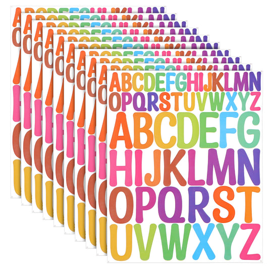 10 Sheets 520Pcs Letter Stickers Colorful Alphabet Number Stickers Vinyl Pastel Bulletin Board Letters Self Adhesive Stick on Numbers Letters for Board Decor Paste Scrapbooking Mailbox DIY Crafts