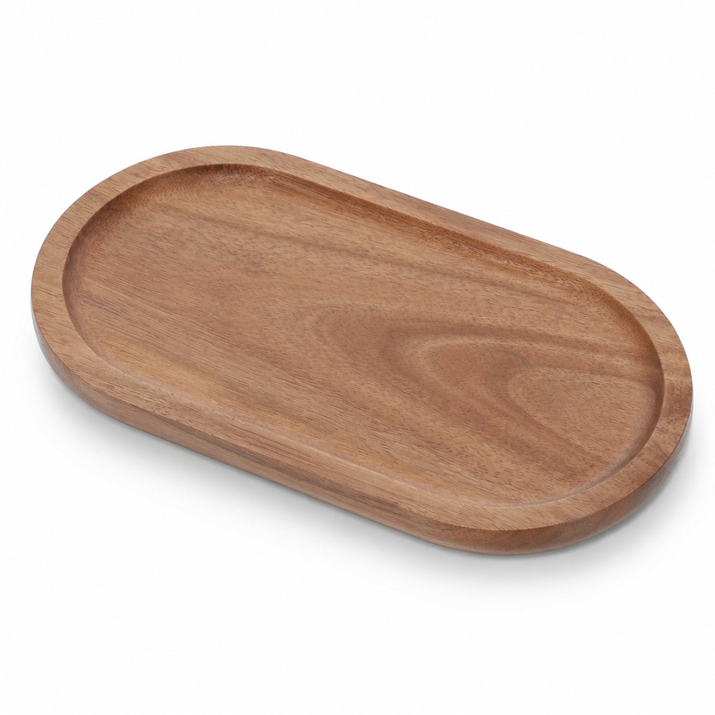 Small Wooden Tray, 7.52 X 4.1 Inch Oval Boxwood Decorative Wood Trays for Coffee Tables, Dessert, Snack, Fruit, Bathroom Trays, Charcuterie Board
