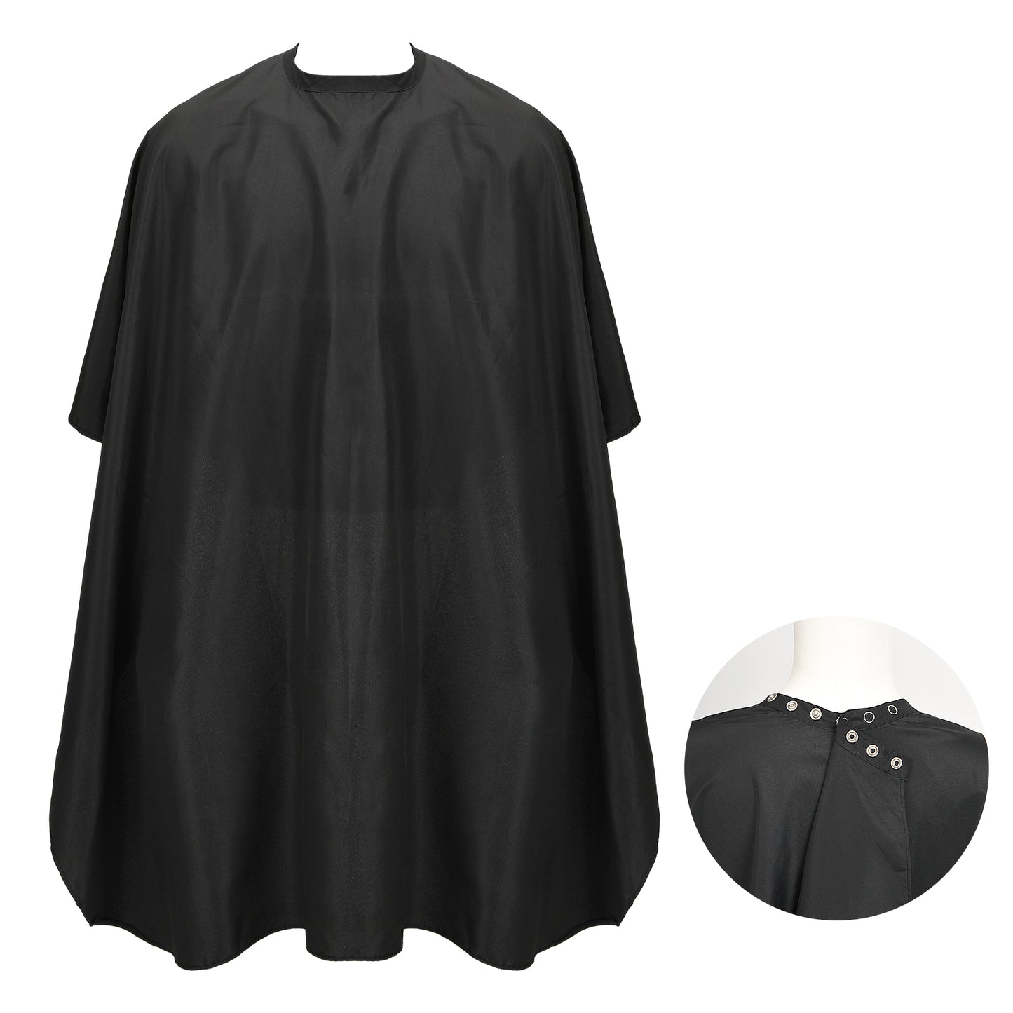 ASTER Barber Cape, Professional Hair Cutting Cape with Adjustable Snap Closure, Waterproof Haircut Cape for Adults, Salon Equipment For Hair Stylist And Home Use - 120 x 100 CM(Black)