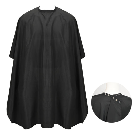 ASTER Barber Cape, Professional Hair Cutting Cape with Adjustable Snap Closure, Waterproof Haircut Cape for Adults, Salon Equipment For Hair Stylist And Home Use - 120 x 100 CM(Black)