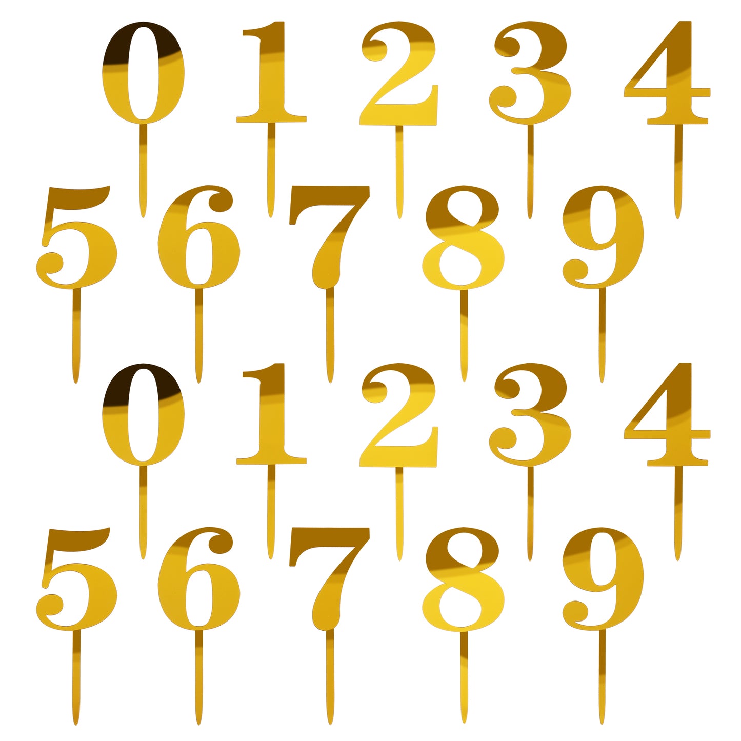 0-9 Number For Cake Topper, Shiny Acrylic Number Cake Toppers Cakes Decorations Birthday Party Cakes Topper for Birthday Party Wedding Anniversary