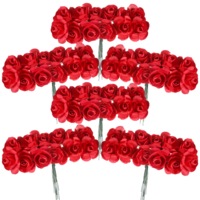 Aysatogc 144 Pcs Mini Paper Flowers, Mini Artificial Rose 1/2" Artificial Rose Flower with Stem Mulberry Paper for DIY Wedding Flowers Accessories Mother's Day Decorations