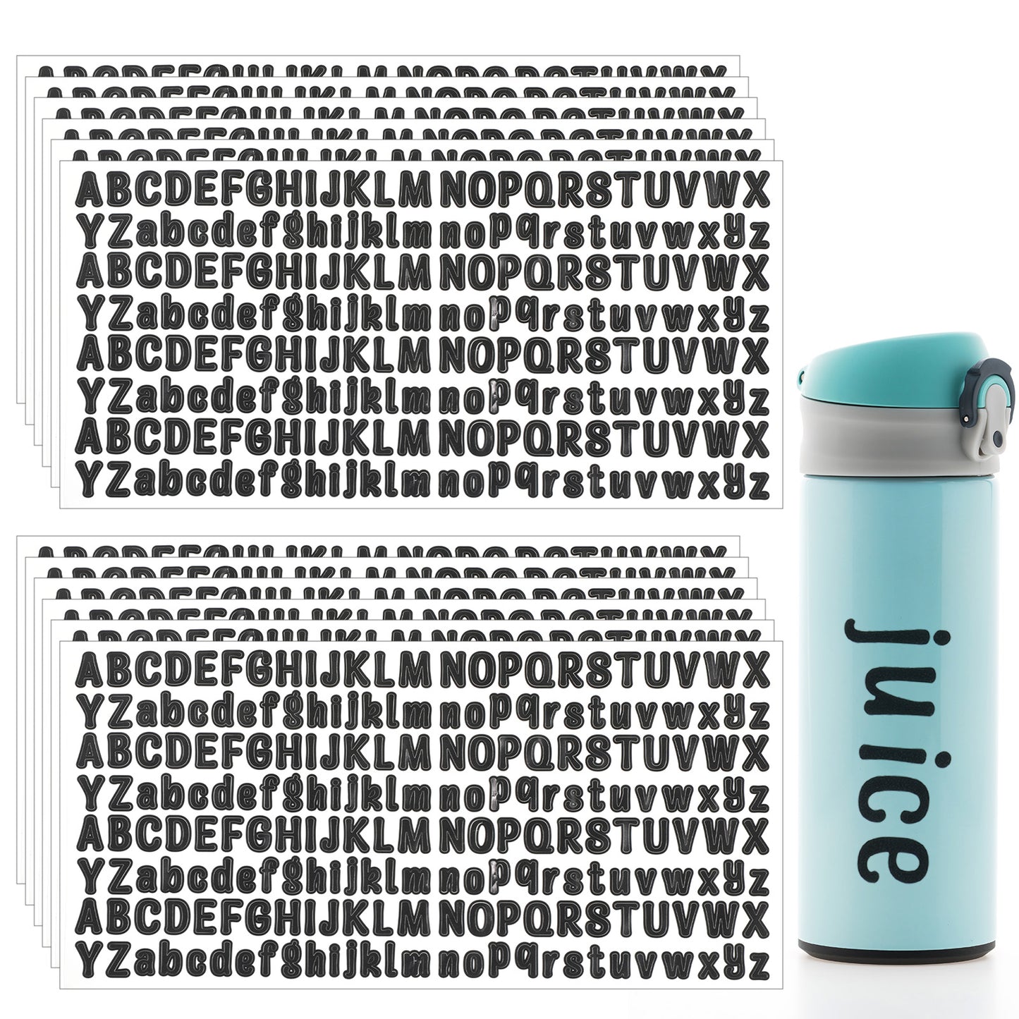 10 Sheet Black Letter Stickers, Glass Cup Wraps, Vinyl Alphabet Alphabet Stickers for Cups Tumblers Water Bottles Mailbox Scrapbooking DIY Crafts and Outdoor Signs