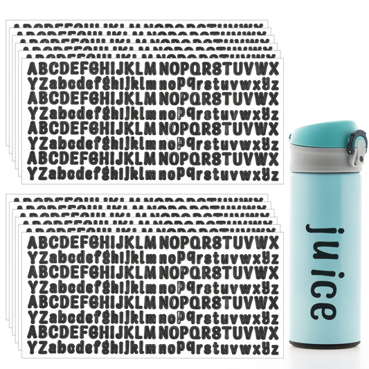 10 Sheet Black Letter Stickers, Glass Cup Wraps, Vinyl Alphabet Alphabet Stickers for Cups Tumblers Water Bottles Mailbox Scrapbooking DIY Crafts and Outdoor Signs