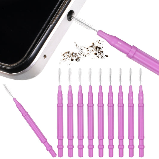 10 Pack Cell Phone Cleaning Kit, Anti-Clogging Mini Brushes Cleaner for 16 Pro Max Speaker and Receiver, Multifunctional Mini Cleaning Dust Remover Tools for Headphones Tablet Computer Camera, Purple