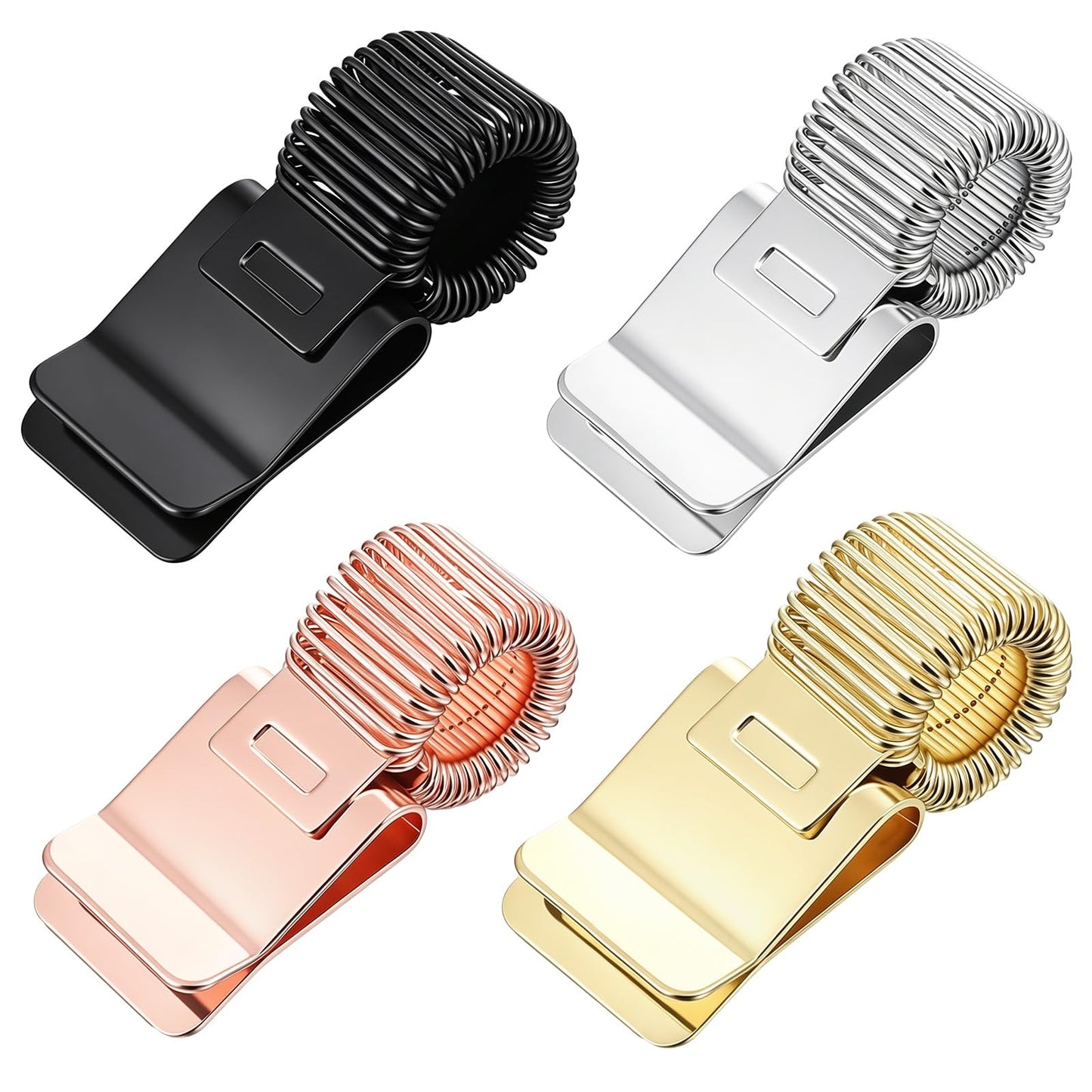 4 PCS Metal Pen Clip for Journal, Adjustable Spring Pen Clip Holder
