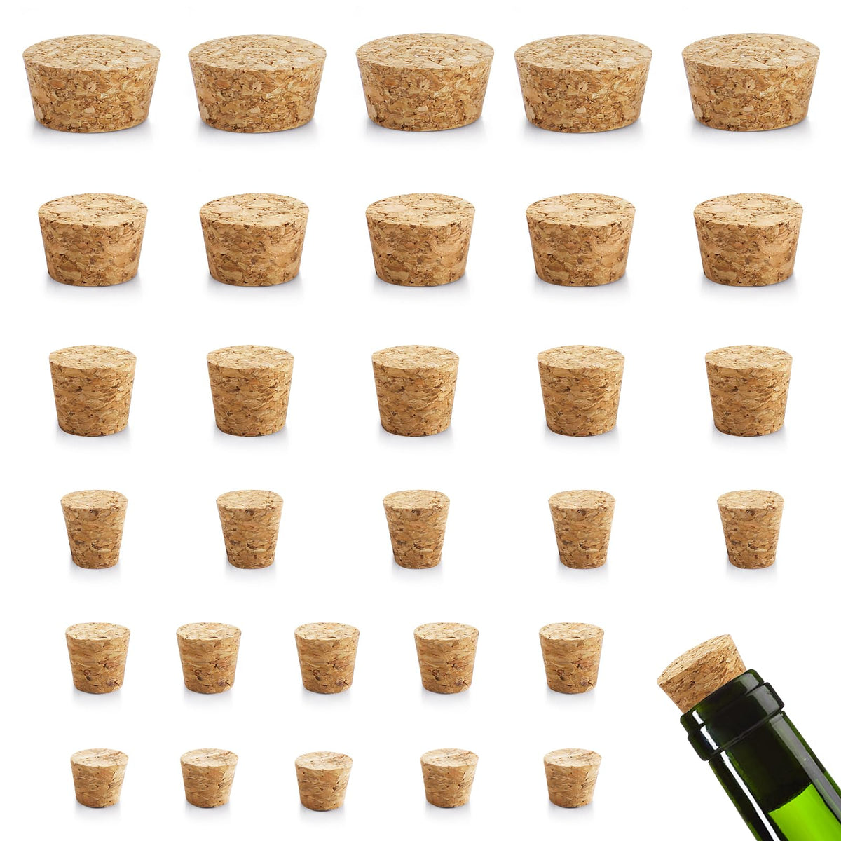 ASTER 30PCS Wine Bottle Corks Plugs(6 Sizes) (30Pcs 6 sizes)