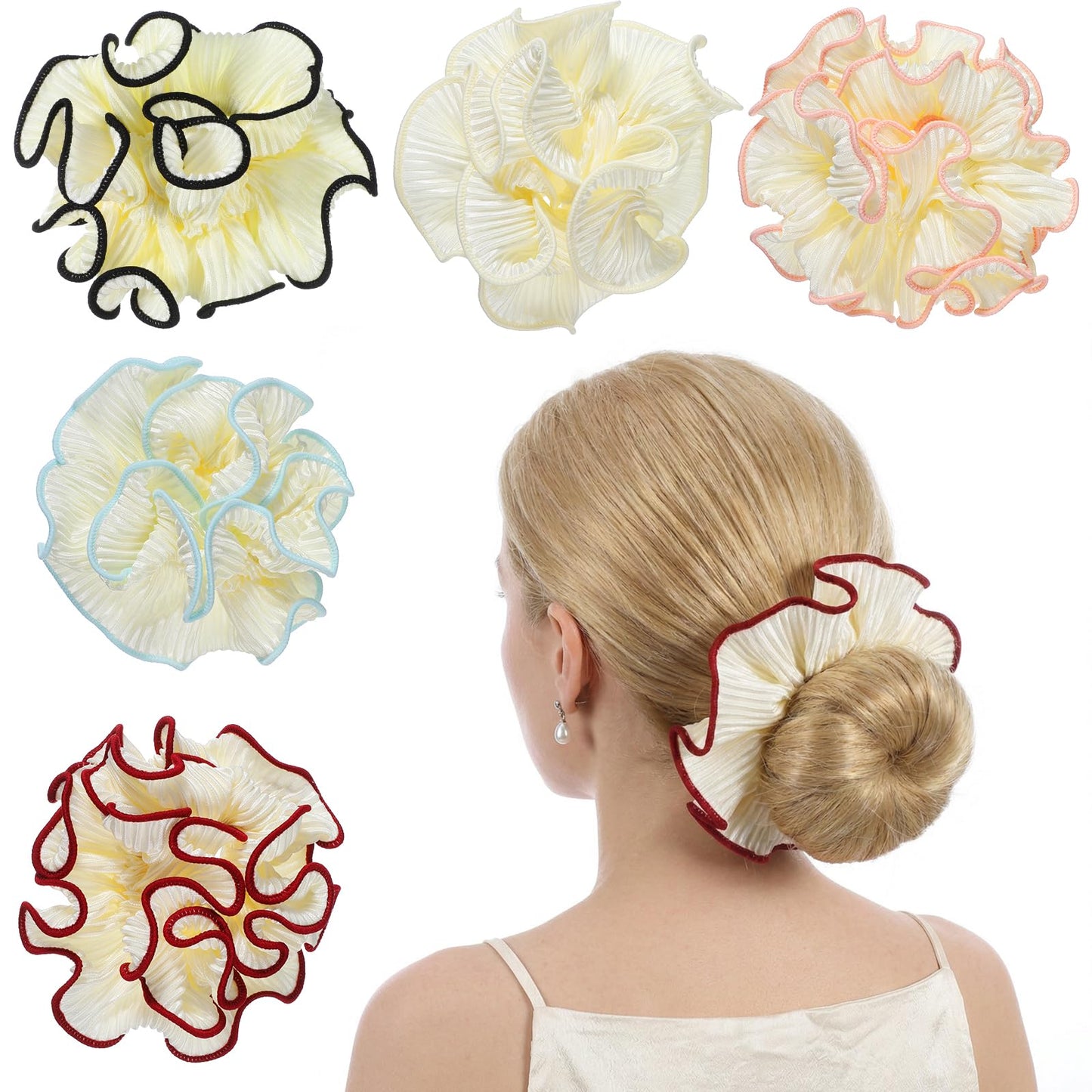 LLOUSSAK Pack of 5 Scrunchies, Women's Large Elastic Hair Bobbles