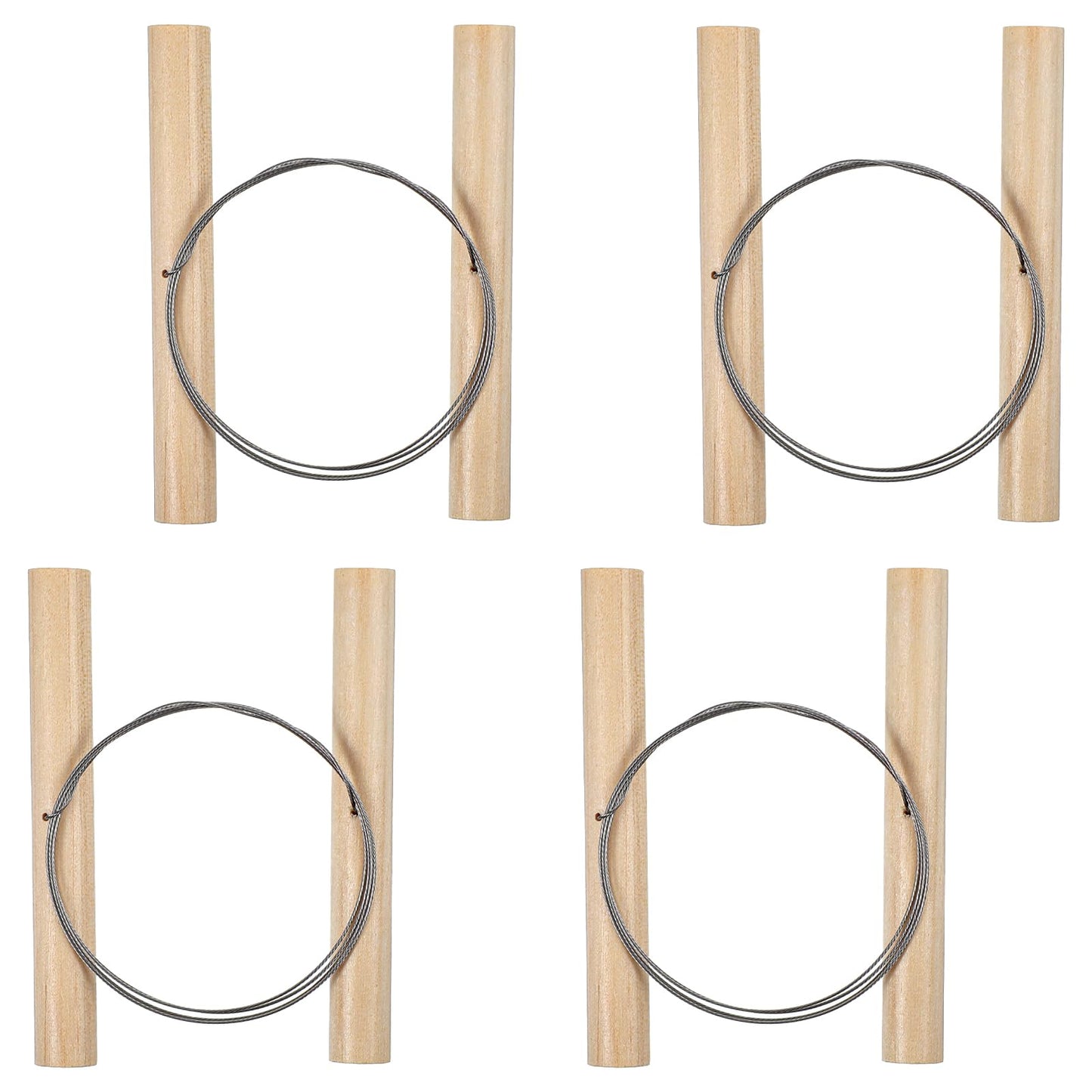 Aysatogc Set of 4 Pottery Tools, Clay Cutter, Wire, Steel Wire, Clay Cutting Tool, Cutting Wire with Wooden Handles, Cheese Plasticine for Artists, Ceramics, Art, Sculpture, Craft Supplies