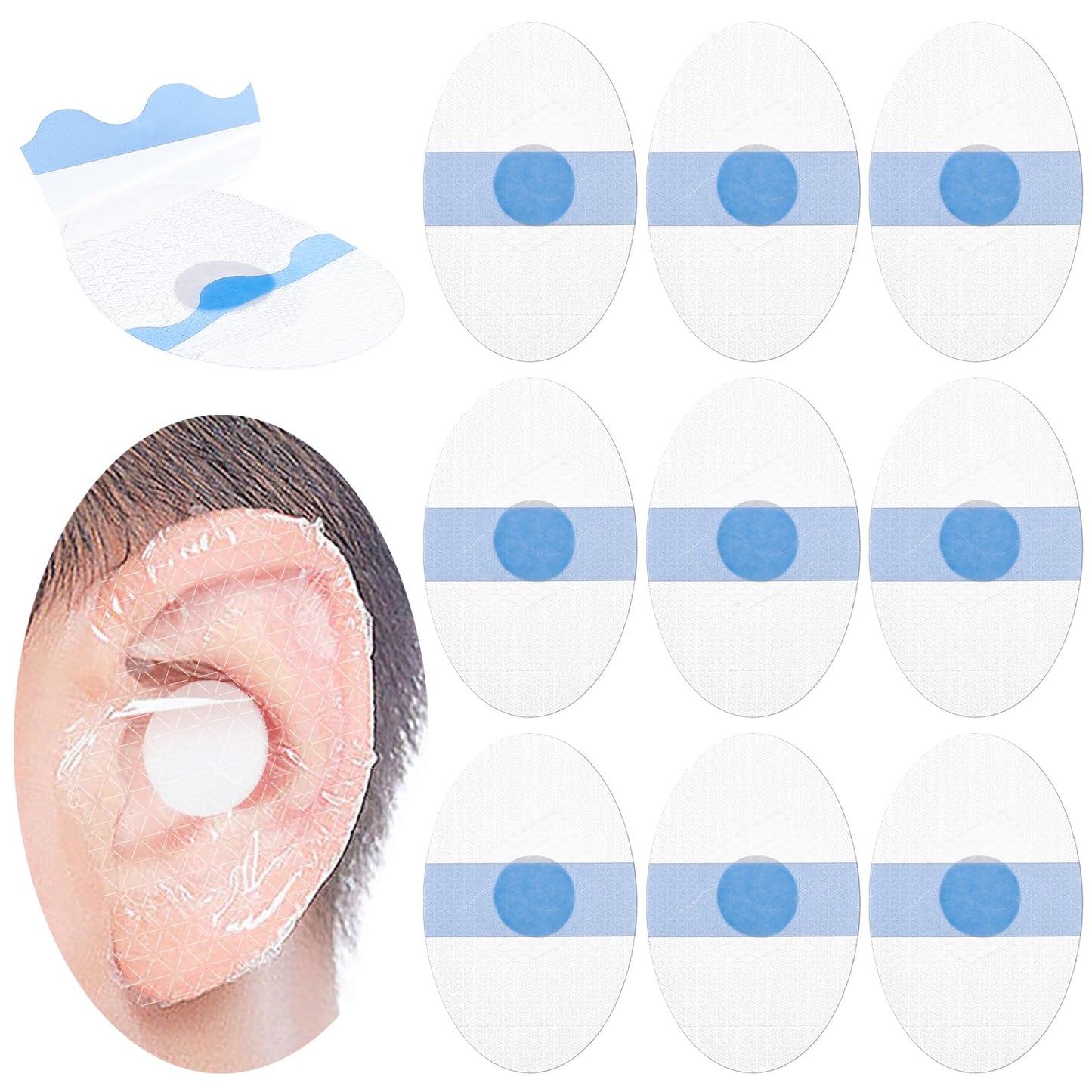 Pack of 60 Waterproof Ear Stickers Shower Ear Covers Transparent Waterproof Ear Plugs Ear Protection Water Earrings Taping Sports for Shower, Swimming Protects, Bathing, Spa (Children)