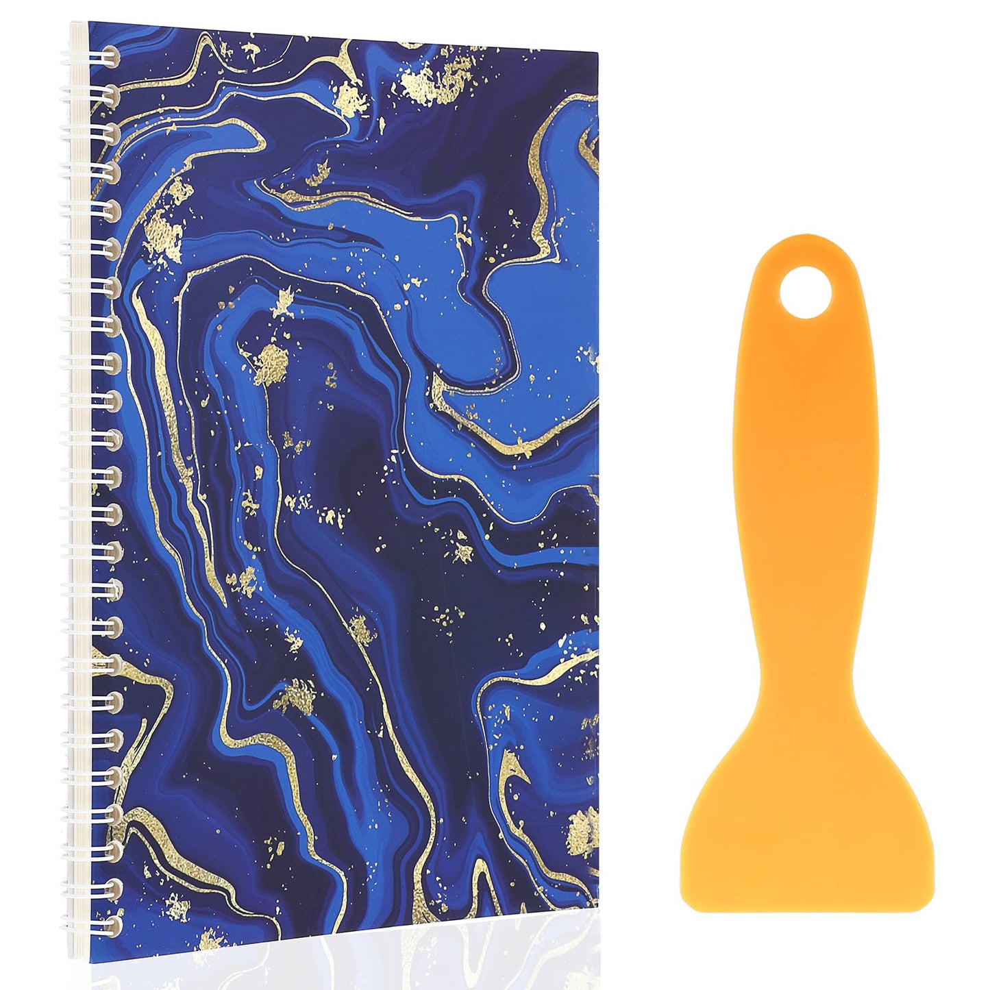 Aster Sticker Book Collecting Album, Reusable Sticker Collecting Book with Plastic Spatula, Blank Sticker Storage Book Release Paper Sticker Collection Book for Collecting Stickers, Labels(Blue)
