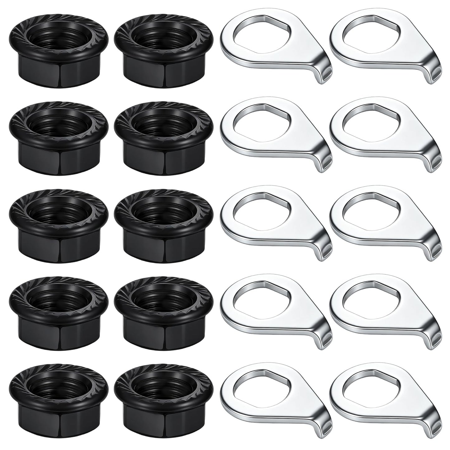 20 Bicycle Axle Nuts and Circlips Bicycle Nuts for Wheels M10