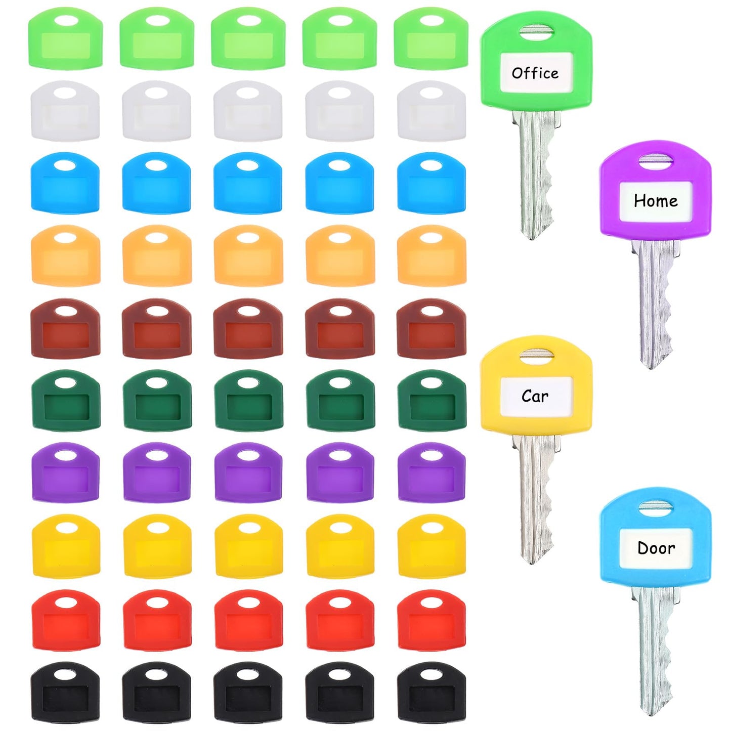 CIATBYYJ Pack of 50 Key Caps with Labels, Silicone Key Marking