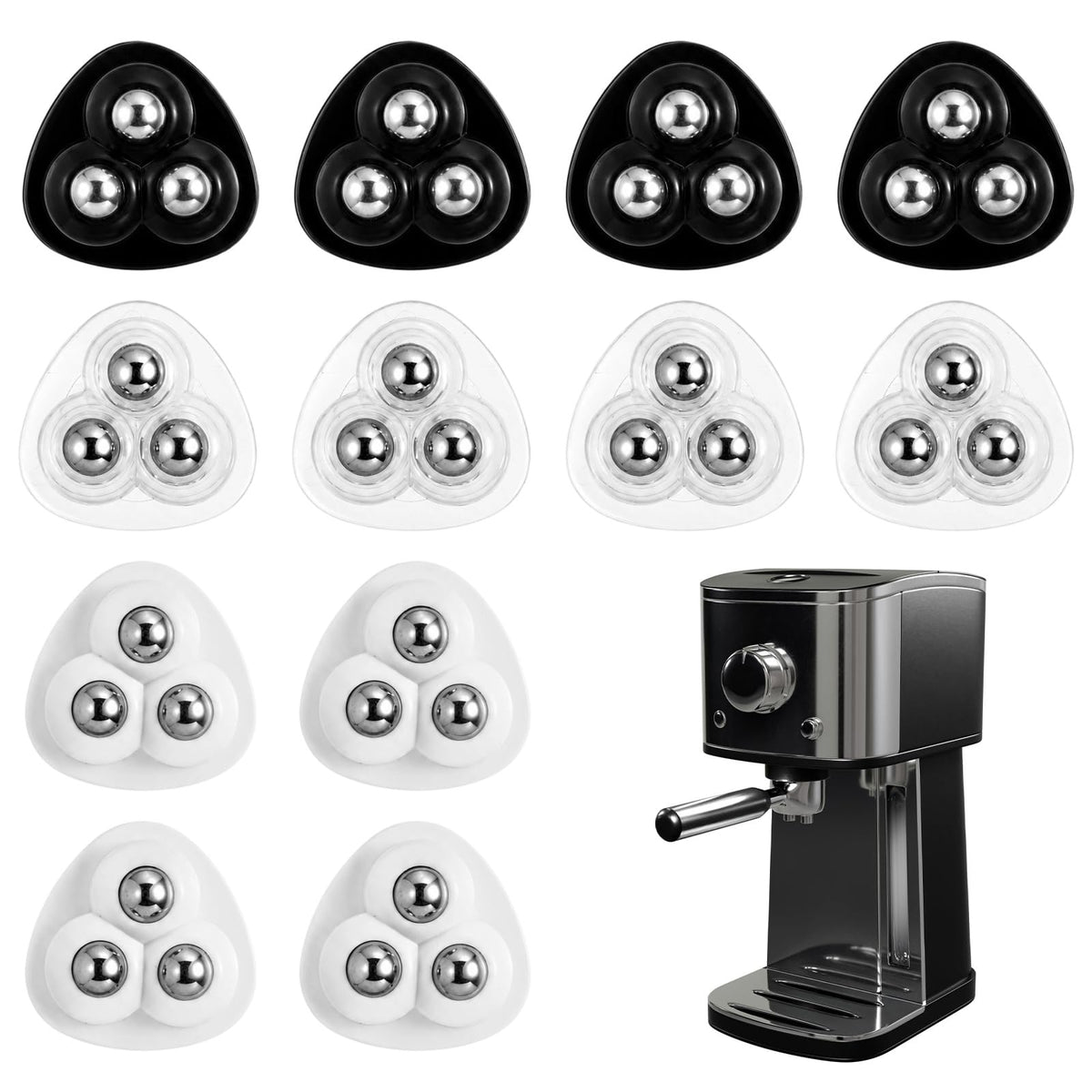 LLOUSSAK 12 Pcs Mini Furniture Castors Kitchen Appliance Castors 360°