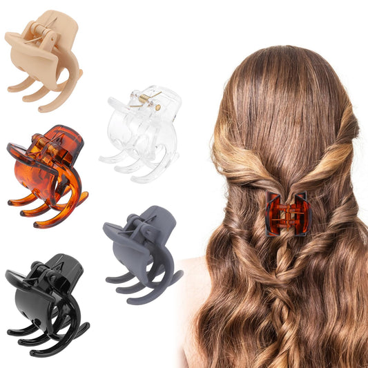10 Pcs Medium Hair Clips 1.4 Inch Medium Claw Clips Non-slip Small Claw Clips for Thin Hair Strong Hair Clips for Women Girls, 5 Colors