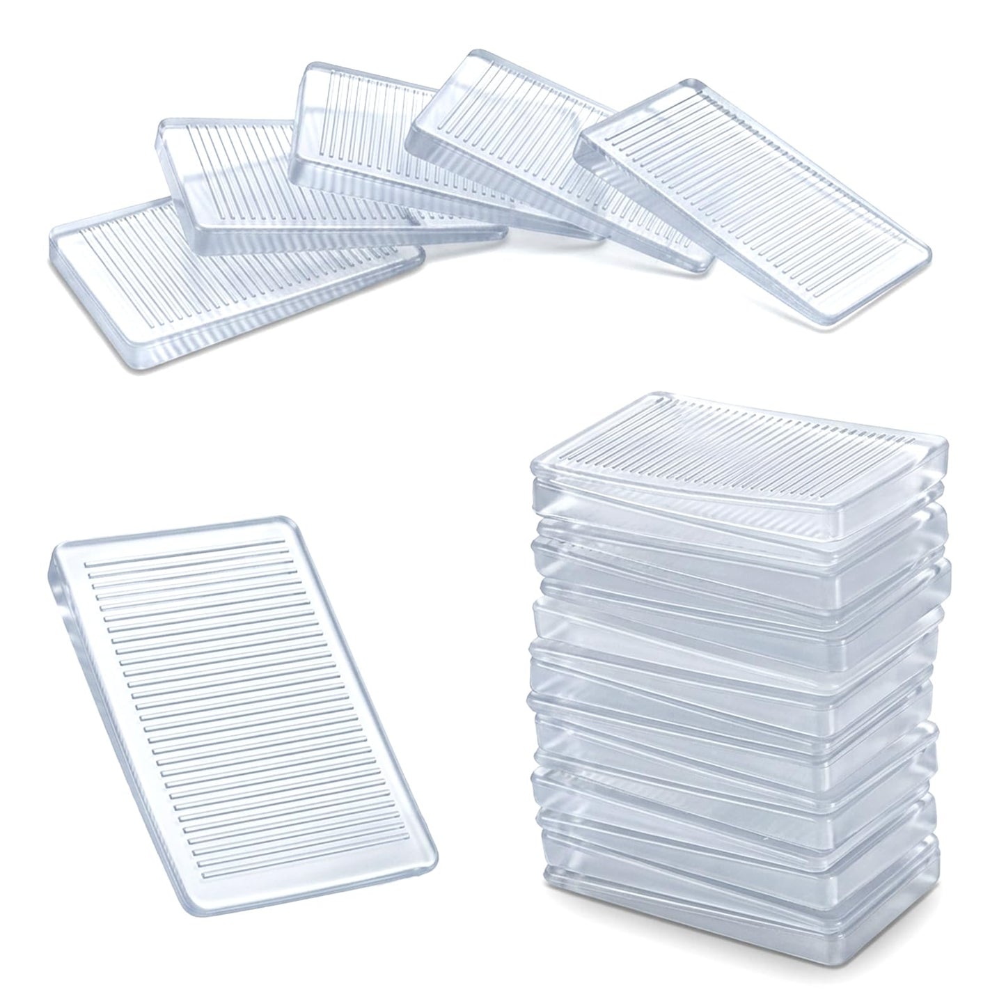 Pack of 20 Door Wedge Rubber Non-Slip Wedges Plastic Door Stopper Furniture Wedges