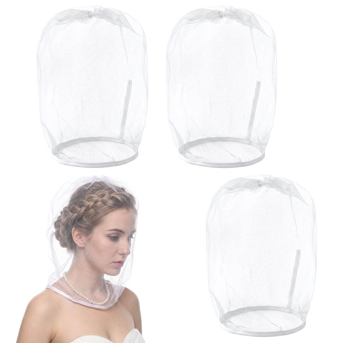 3 Pack Breathable Face Makeup Protector Hood Protects Hair and Make Up