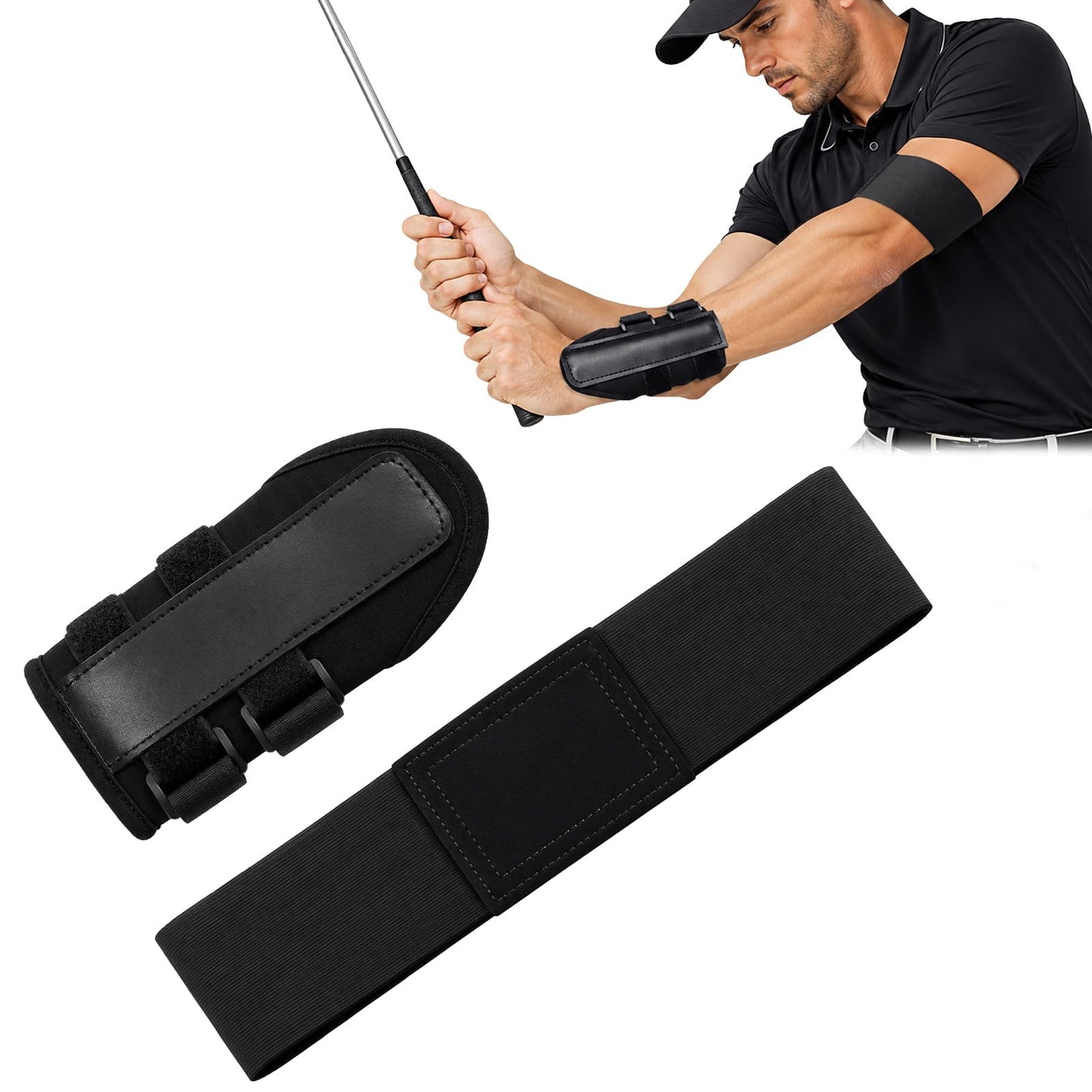 LLOUSSAK 1 Set Golf Swing Trainer Aid Elastic Golf Swing Trainer Bands
