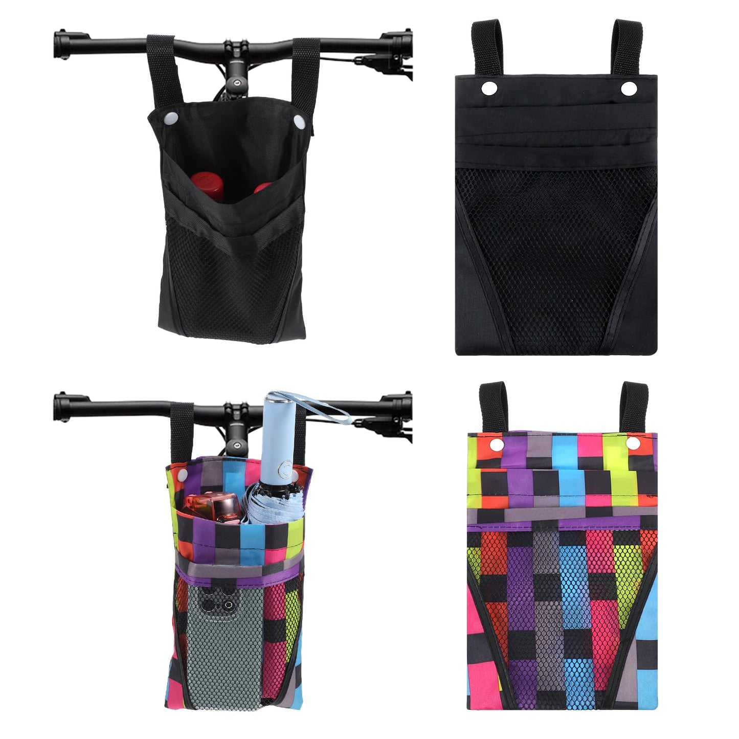 Kynigo Pack of 2 Canvas Bicycle Handlebar Bags with Secure Strap Fixing