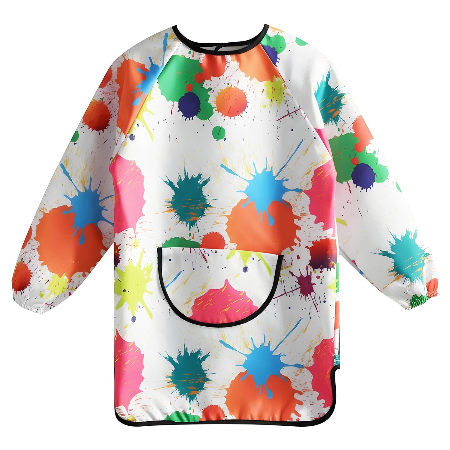 CIATBYYJ Children's Painting Apron for 6-11 Years, Waterproof Painting Gown, Colourful Children's Apron, Adjustable Craft Apron with Sleeves and Big Pockets for School, Art, Painting, Cooking