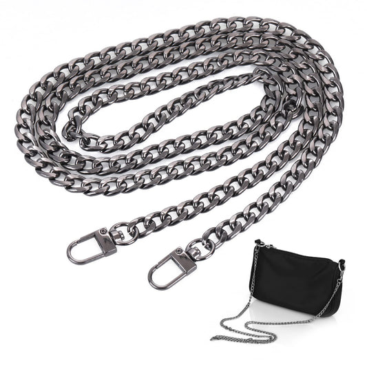 ASTER Purse Chain Straps 120cm Black Handbag Purse Strap with Metal Buckles for Purse Handbags Wallet Clutch Crossbody Bag DIY Replacement Straps