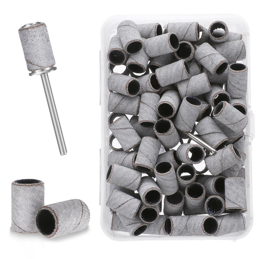 100 Pack Small Sanding Band Nail Drill Bit 180 Grit Nail File Sanding Bands with 3.1 mm Mandrel Nail Drill Bit Sanding Bands for Nail Drill Acrylic Nails Gel Removing Shaping Manicures(180 Grit)