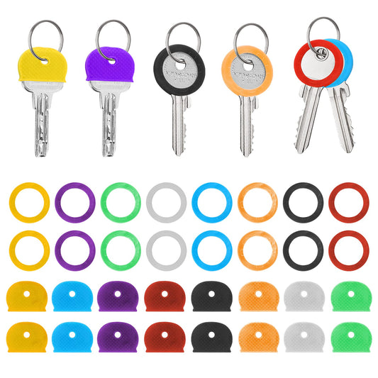ASTER 32 Pieces Key Caps Covers Tags,Colorful Key Covers Decorations Key Identifier Label 2 Style 8 Assorted Colors