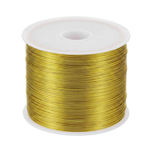 1 Roll Craft Wire Gold, Jewellery Wire, Wire for Crafts, Stainless Steel Wire 100 m x 0.4 mm, Bendable Craft Wire for Jewellery Making, DIY, Crafts (Gold)