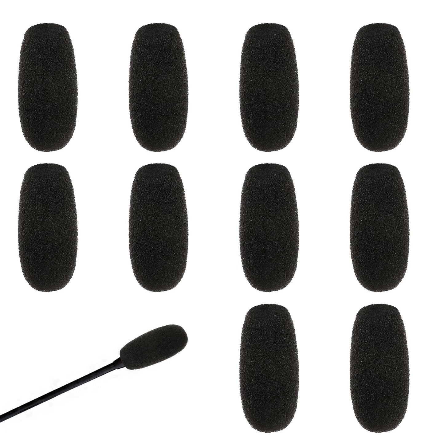 10 Pack Microphone Covers Foam Windscreen Headset Microphone Covers Foam High Density Mic Covers for Microphones Protection