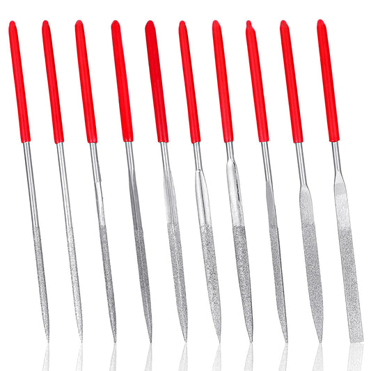 10 Pcs Diamond File Set, Mini Diamond Needle File Set Practical Metal Files Tool for Metal Jewelry Glass Wood Stone Grinding Polishing Engraving