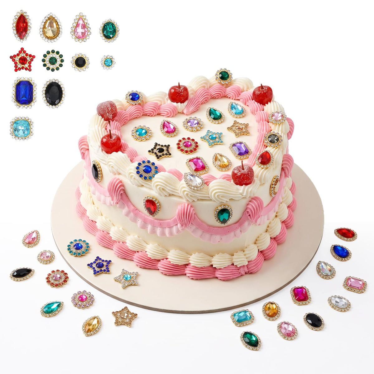 100 Pcs Acrylic Cake Gem, Bling Diamonds for Jewelry Theme Birthday Cakes