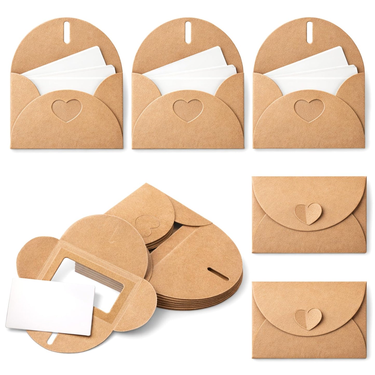 Mini Envelopes Set of 30, Mini Envelopes with Blank Cards, Gift Cards
