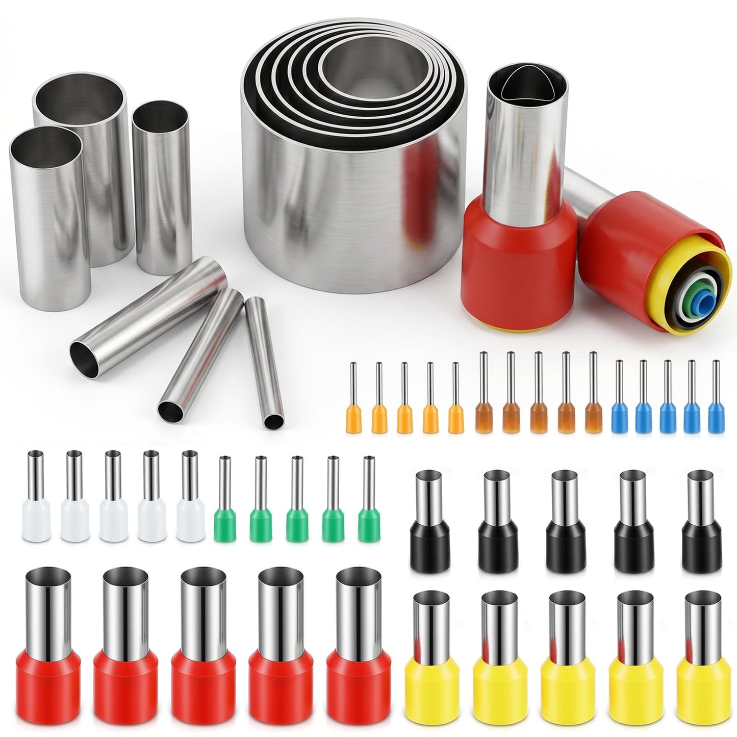 Quilax 52 Pcs Multi-Size Round Stainless Steel Polymer Clay Cutters