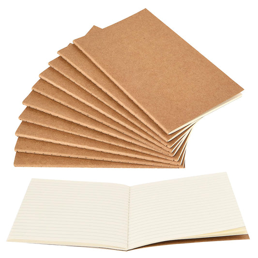 10 Pcs A6 Notebooks A6 Notepads Kraft Cover Notebooks Mini Notebook Small Note Pad Pocket Notebook Little A6 Notebook Multipack for Diary Office School