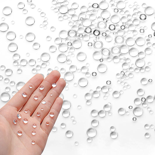 Prasacco 1400 Pieces Clear Dewdrop Water Droplets, Embellishments Round Dewdrop Resin Beads Simulation Round Waterdrop Scrapbooking Beads for DIY Scrapbooking Crafts Cell Phone Case Card Making