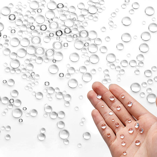 Prasacco 1400 Pieces Clear Dewdrop Water Droplets, Simulation Round Clear Waterdrop Resin Dewdrop Beads Clear Waterdrop for DIY Scrapbooking Supplies Crafts Card Making Decor（3mm/4mm/5mm/6mm）