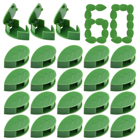 ASTER 60 Pieces Plant Climbing Wall Fixture Clips Self-Adhesive Hook, Leaf Shaped Plant Clip Invisible Vines Holder for Garden Wall Clip Home Decor