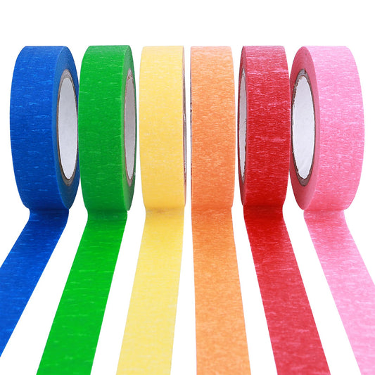 ASTER Coloured Tape, 6 Rolls Rainbow Colors Masking Tape for Painting Colorful Craft Tape, Kids Art Supplies Colored Tape for Labeling, Coding, Moving, Decor, Painting, 13 Yards Per Roll
