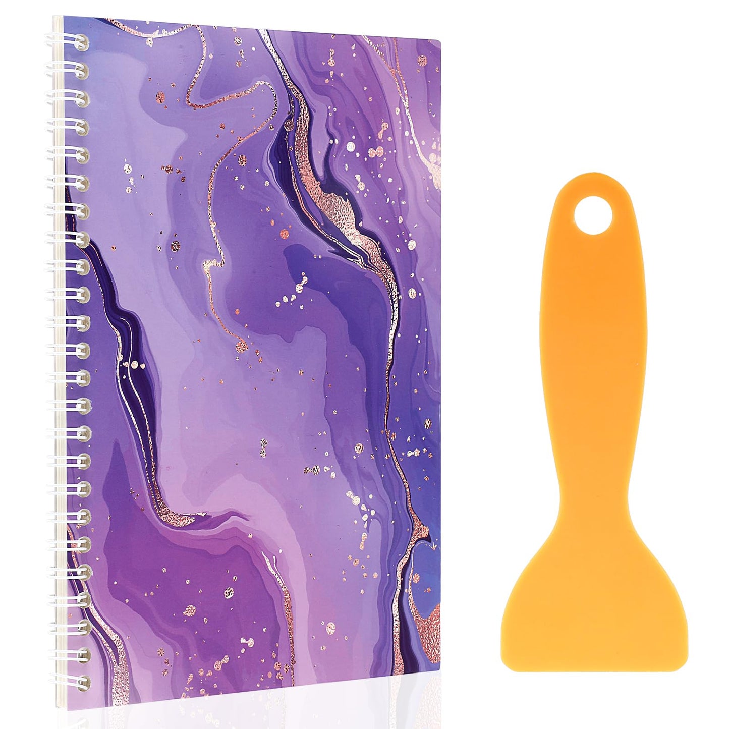 Aster Sticker Book Collecting Album, Reusable Sticker Collecting Book with Plastic Spatula, Blank Sticker Storage Book Release Paper Sticker Collection Book for Collecting Stickers, Labels(Purple)
