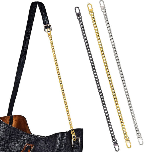 ASTER 3 Pieces Purse Chain Strap 40 CM / 16 Inch DIY Handbag Purse Strap Extender with Metal Buckles for Purse Handbags Wallet Clutch Shoulder Bag Replacement Strap (Gun Black, Silver, Gold-16 inch)