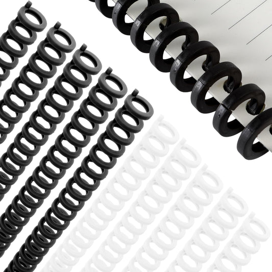 10 Pcs Binding Combs 30 Rings Comb Binding Spines Coil Binding Machine Plastic Spiral Book Binder for Teacher Student Document Notebook File Making, Black White, 3/8 Inch