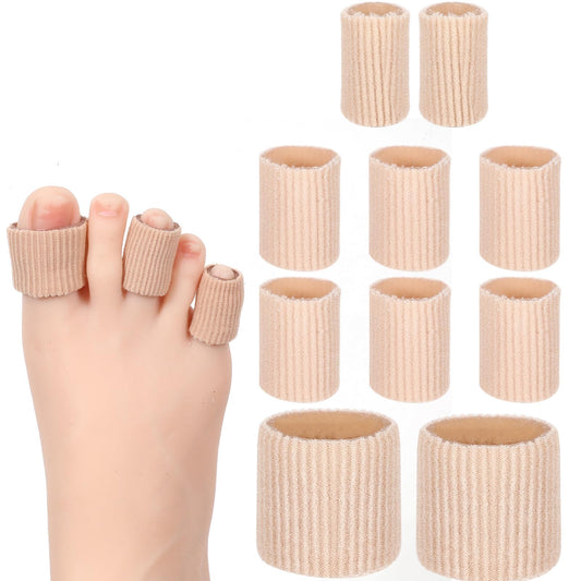 10 PCS Toe Protectors for Women Men, Closed Toe Caps Cover, Nylon Toe Sleeves Protectors, Prevent Pain Relief for Corns, Blisters and Ingrown Toenails (2PCS Large+6PCS Medium+2PCS Small)