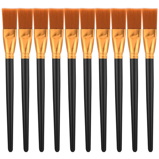 10 Pieces Paint Brushes for Acrylic Painting, Nylon Paint Brushes 1 Inch Wide Flat Paint Brushes Set for Artists Professional Amateurs Gouache & Acrylics Watercolors Gouache Acrylic Painting Black