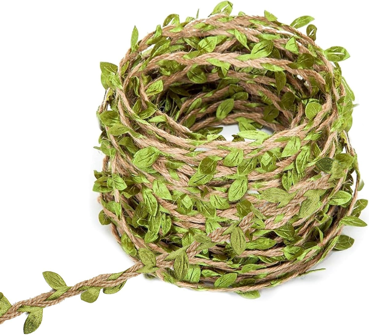 AHQiZFX 1 Roll Jute Twine with Leaf 20 m Artificial Vine Leaf Ribbon