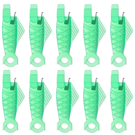 10 Pcs Fish Mouth Needle Threader for Sewing Machine, Simple Quick Sewing Machine Needle Threader, Needles Threaders for Hand Stitching Clothes and Craft Supplies(Green)