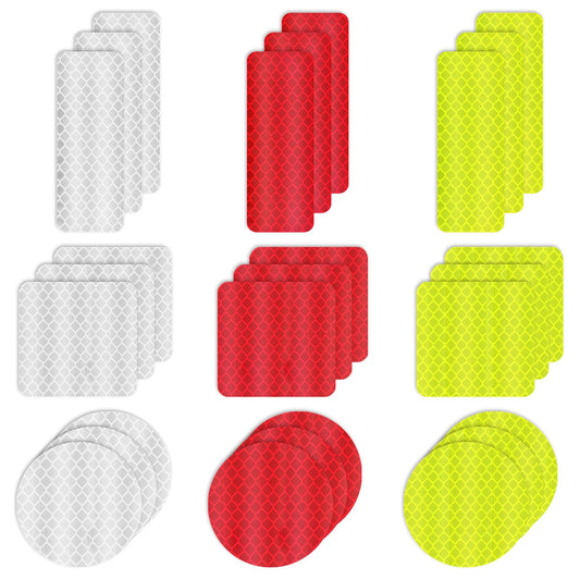 ASTER 90 Pcs Reflective Stickers, 3 Color Waterproof Reflective Tape, Safety Reflective Stickers for Clothing, Night Visibility Adhesive Reflective Strips for Vehicle, Motorcycle, Bicycle