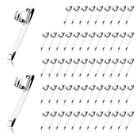 ASTER Metal Pen Clips 60 Pieces Snap in Pencil Clips for Shirt Pocket, Portable Pen Holder Clips Slide on Pencil Holder for Clipboard, Notebook School Classroom Students, Office, Home