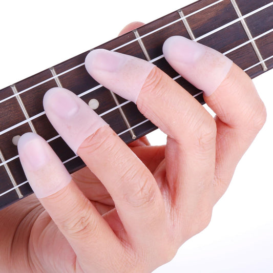 ASTER Fingertip Protectors, 4Pcs Reusable Silicone Guitar Finger Guards for Guitar, Ukulele, Bass, etc., Anti-slip Protection Covers Caps, Wide Applicable Scenarios, Sweet Gifts