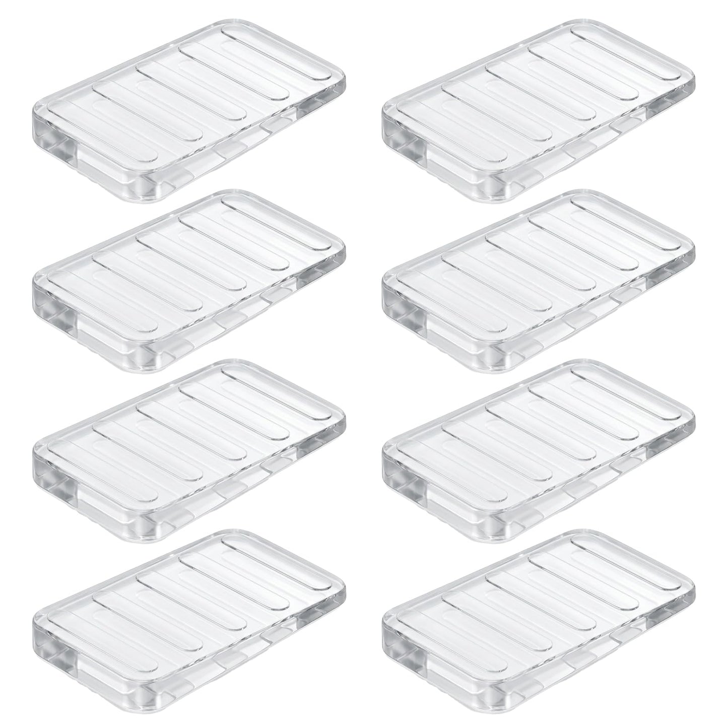 Pack of 8 Furniture Wedges Transparent Wheel Chocks Rubber Wedges Small Wedge